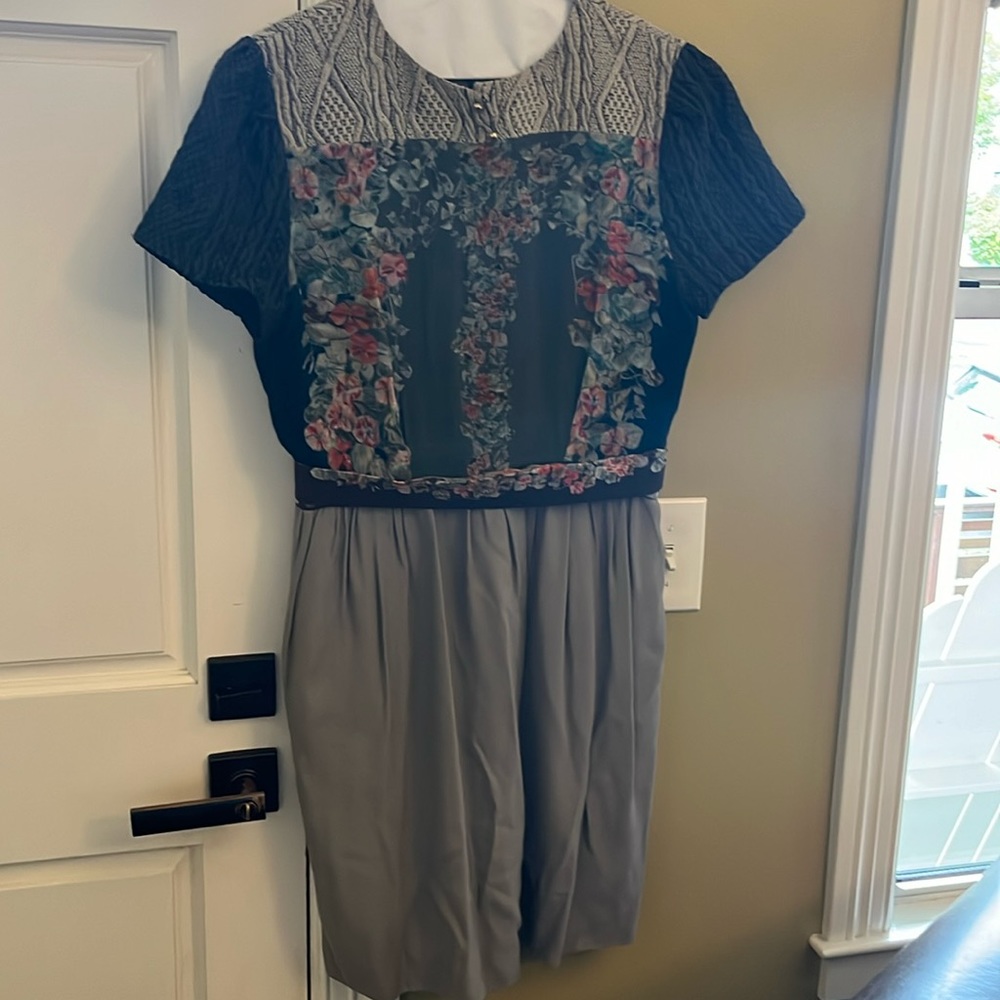 Anthropologie Ailanto Agnita retro mixed media floral dress